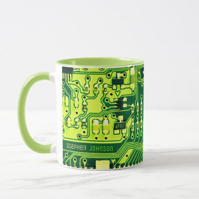 Caneca Conselho verde de PCB, circuito impresso em peças  (Esquerda)