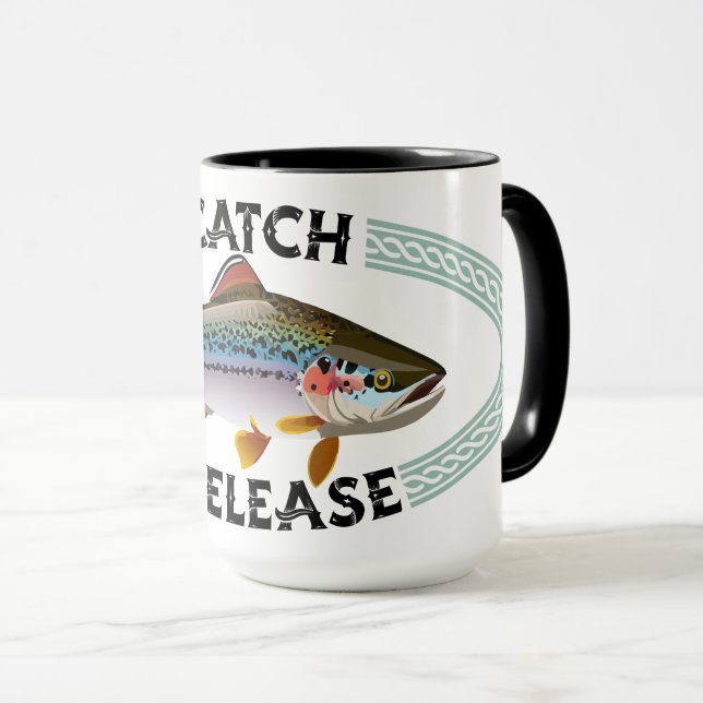 Caneca Conservação de Recursos de Truta Arco-Íris Soltura (Frente Esquerda)