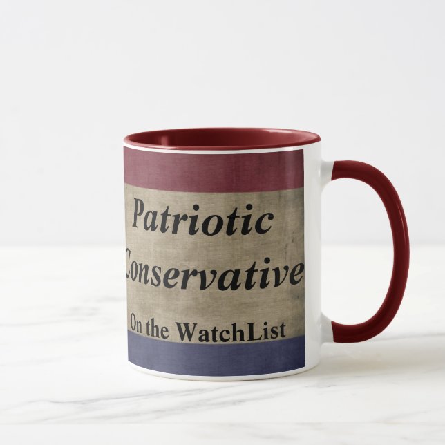 Caneca Conservador patriótico no Watchlist (Direita)