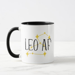 Caneca constelação AF LEO e símbolos Sun e Lion