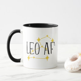 Caneca constelação AF LEO e símbolos Sun e Lion