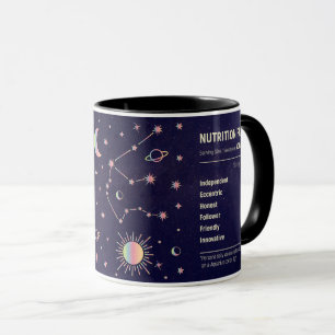 Caneca constelação de Aquarius zodiac e fatos de traços