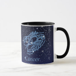 Caneca Constelação de cancer e Sinal Zodiac com Estrelas