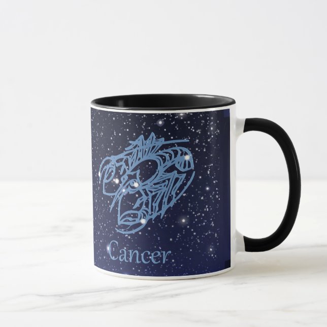 Caneca Constelação de cancer e Sinal Zodiac com Estrelas (Direita)