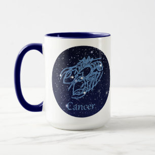 Caneca Constelação de cancer e Sinal Zodiac com Estrelas