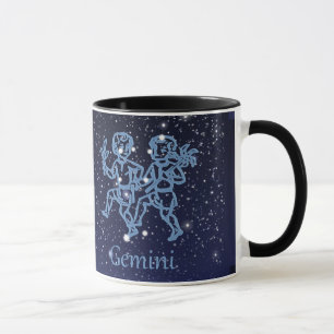 Caneca Constelação de Gêmeos e Signo do Zodíaco com Estre