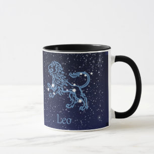 Caneca Constelação de Leão e Signo do Zodíaco com Estrela