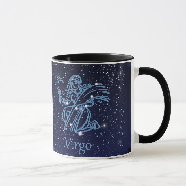 Caneca Constelação de Virgem e Signo do Zodíaco com Estre (Direita)