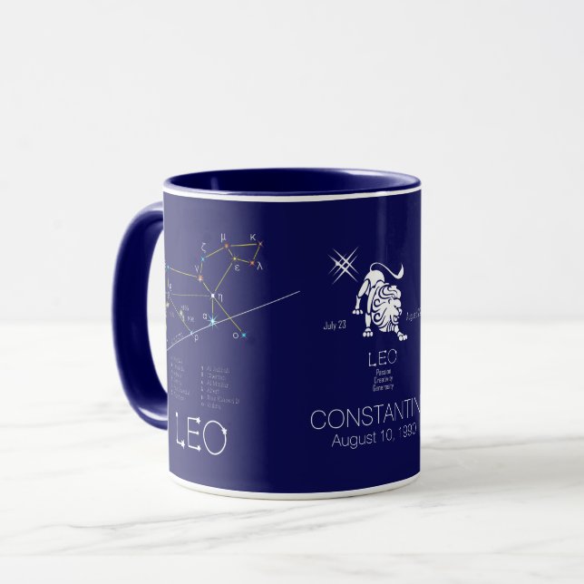 Caneca Constelação Zodiac Leo (Frente Esquerda)