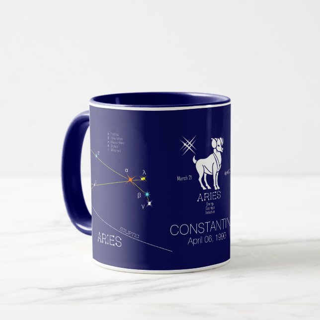 Caneca Constelação Zodiacal Áries (Frente Esquerda)