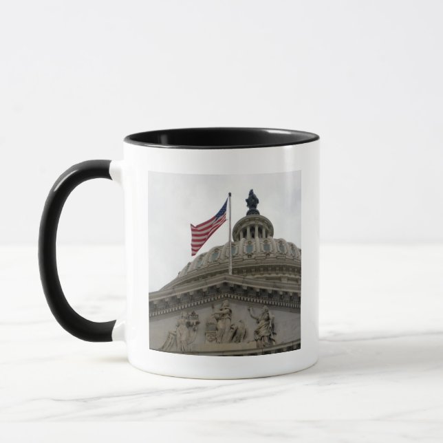 Caneca Construção do Capitólio dos E.U. com a bandeira (Esquerda)
