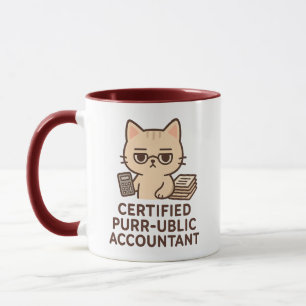 Caneca Contador Público Certificado Gatinho Kawaii Fofo