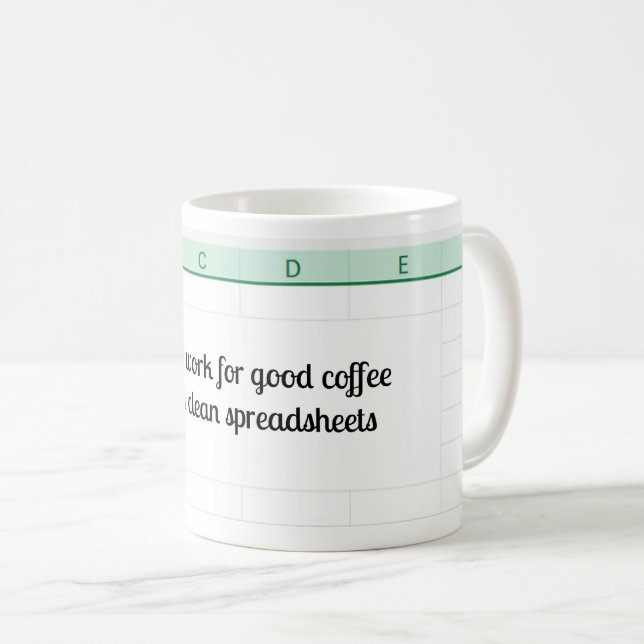 Caneca contadora para café e planilhas (Frente Esquerda)