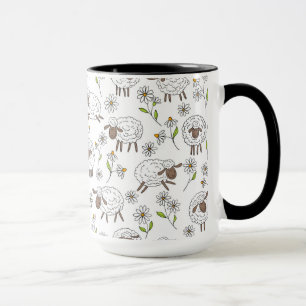 Caneca Contagem de ovelhas em branco