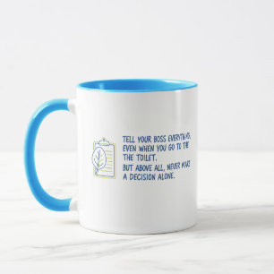 Caneca Conte ao Seu Chefe Tudo Café Divertido