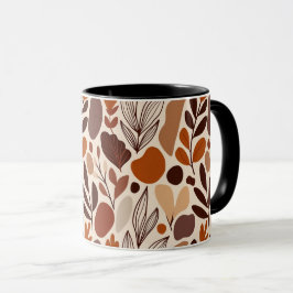 Caneca Contemporary Organic Pattern Mug – Earthy Tones