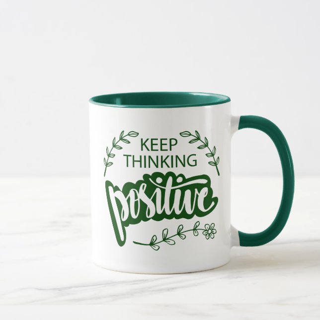 Caneca Continue a pensar como positivo (Direita)