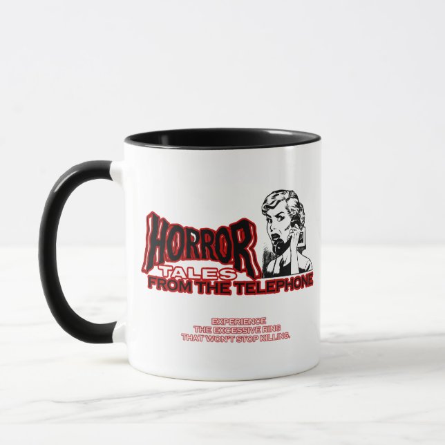 Caneca Contos do horror do anúncio retro do filme do (Esquerda)