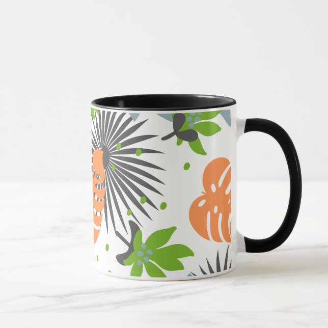 Caneca Contraste legal Padrão laranja e verde em preto (Direita)