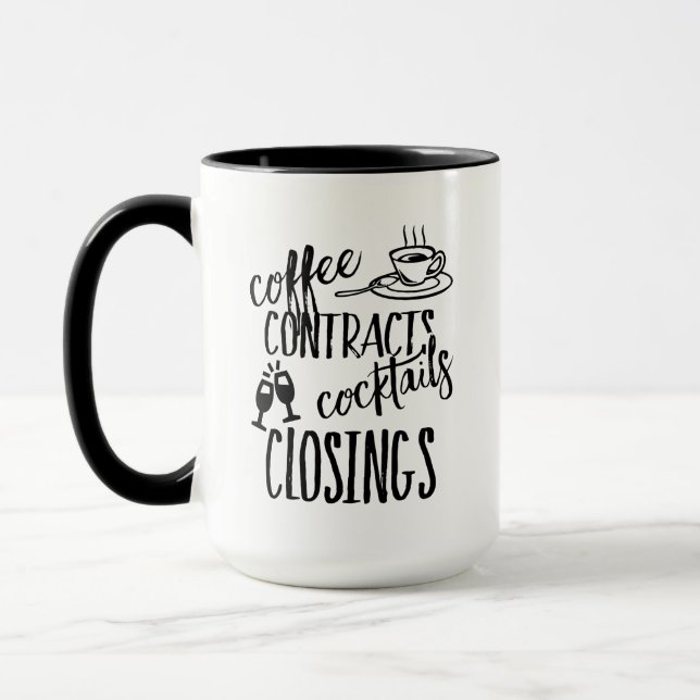 Caneca Contratos De Café Cocktails Closings Imóveis (Esquerda)
