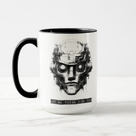 Caneca Controle da mente Impressão preto Cyberpunk Robot