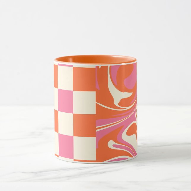 Caneca Controlos e picos - Rosa, Laranja e Creme (Centro)