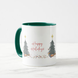 Caneca Convite de festa de fim de ano de árvore de pinhei