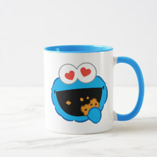Caneca Cookie Sorrindo Rosto com Olhos em Forma de Coraçã
