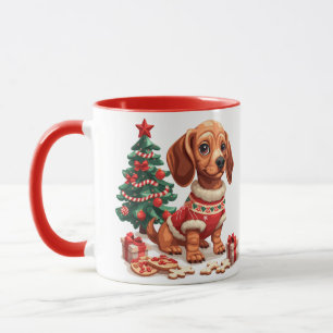 Caneca Cookies Feriados de Cão de Natal