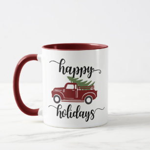 Caneca Cool Custom Christmas Tree On Red Truck Coffee