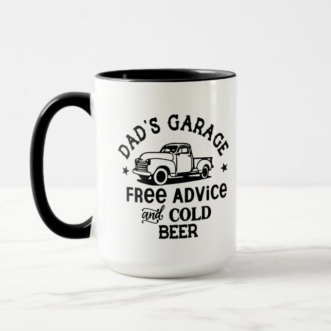 Caneca Cool Dad's garage word art  (Esquerda)