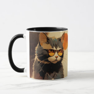 Caneca Cool Streetwear Graffiti Cat with Sunglasses