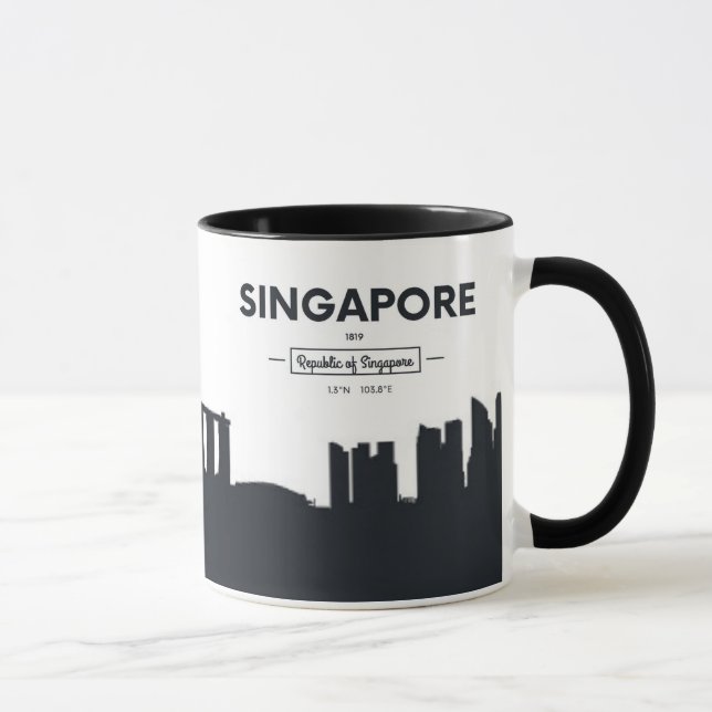 Caneca Coordenadas da cidade de Singapore, China | (Direita)