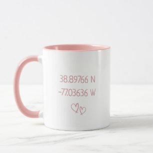 Caneca Coordenadas personalizadas Dias de os namorados La