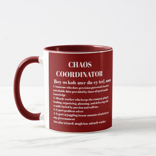 Caneca Coordenador de caos - Colaborador de Fotografias d (Esquerda)