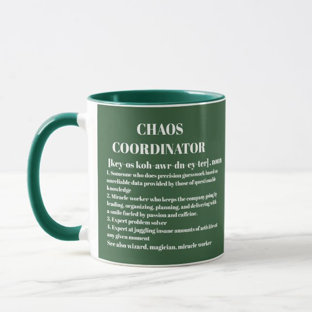 Caneca Coordenador de caos - Colaborador de Fotografias d (Esquerda)