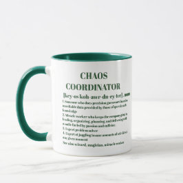 Caneca Coordenador de Caos Engraçado Definido Coworker