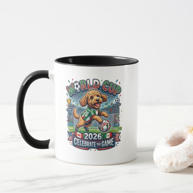 Caneca Copa do Mundo de Cockapoo 2026 (Com Donut)