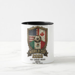 Caneca Copa do Mundo Escudo Três Nações América do Norte 
