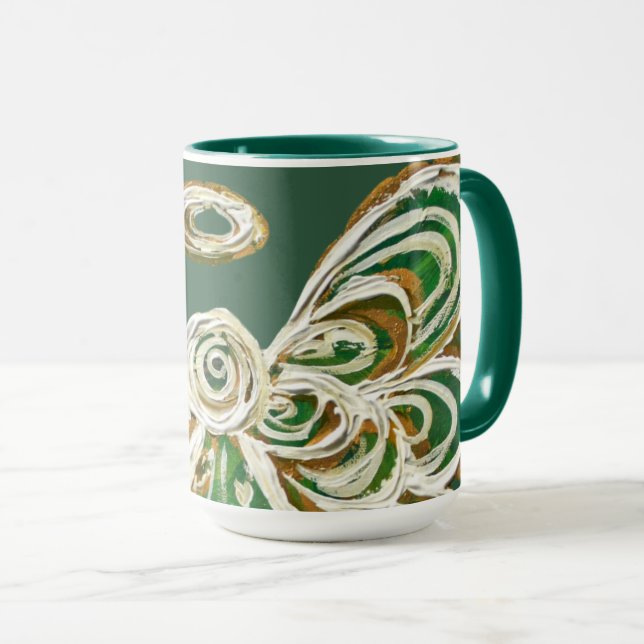 Caneca Copas de Café de Arte Angel Green (Frente Esquerda)