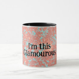Caneca copo azul-rosa glamouroso
