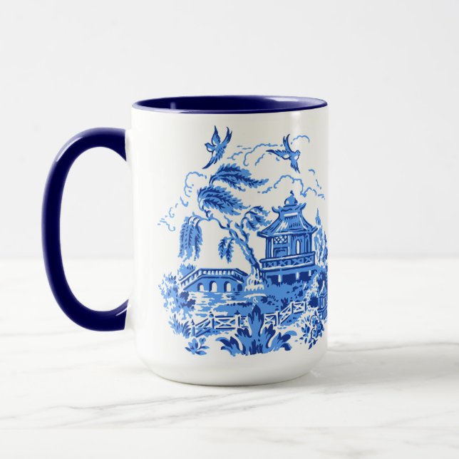 Caneca Copo de café azul do design 15oz de China do (Esquerda)