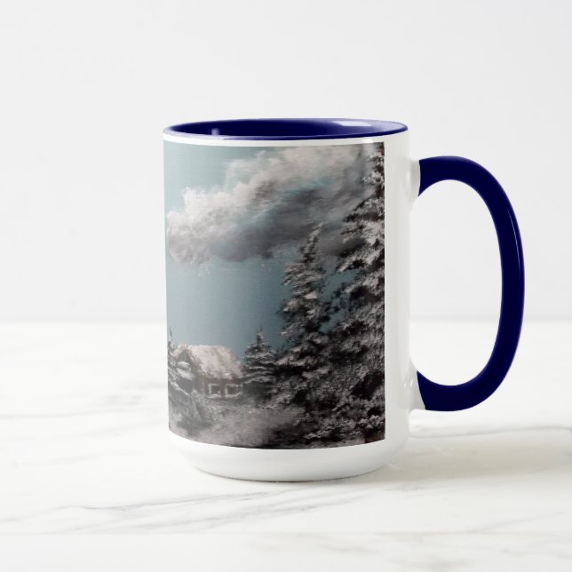 Caneca Copo de café da paisagem do inverno (Direita)