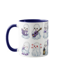 Copo de Café de Halloween com Fantasmas Assustador