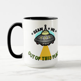 Caneca Copo de Café do Feixe da Nave Alienígena 425ml
