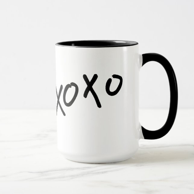 Caneca Copo de café do xoxo dos abraços & dos beijos (Direita)