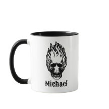 Copo de Café Personalizado Caveira Flamejante