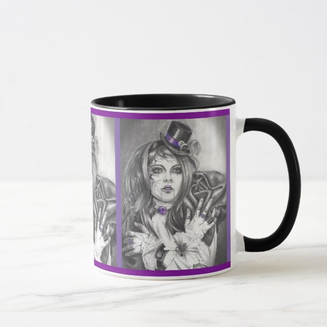 Caneca Copo de café quebrado Birthstone Amethyst da (Direita)