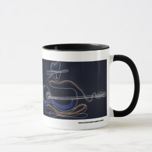 Caneca Copo de café www.kimandersonart do guitarrista do
