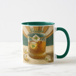 Caneca Copo de uísque irlandês Shamrock Ice "Sláinte!"